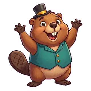 The beaver cheering