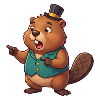 The beaver pointing at you